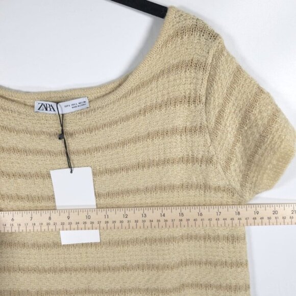 NWT ZARA WOOL Blend Knit Cap Sleeve Contrast Detail Midi Dress 9698/033 LARGE - Picture 8 of 14